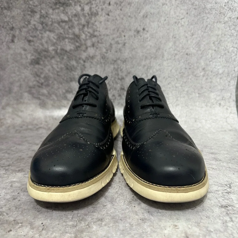 Cole Haan Zerogrand Oxford Mens 13 Navy Blue Wingtip Brogue Leather C20753